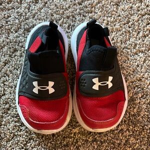 Under Armour Red and Black Slip-On Sneakers